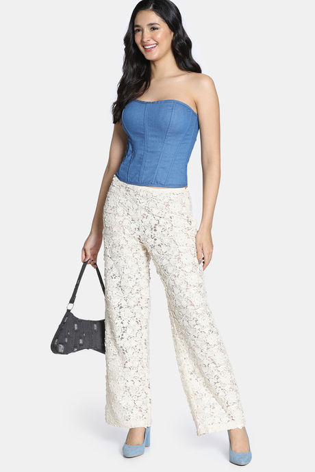 Zivame Non-Padded Short Slip Corset - Dark Wash — image 2